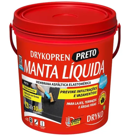 Manta Líquida Asfáltica DRYKOPREN Preto 18L DRYKO