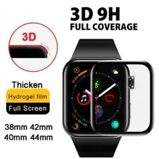 Película De Gel 3D Relógio Apple Watch 38mm 40mm 42mm 44mm F8 F9 X6 X7 IWO + Kit de limpeza