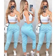 Calça moletom feminina Jogger Grossa Tendência