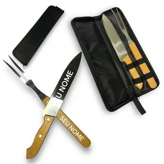 Kit Churrasco 2 Peças Personalizadas Logo Time Nome Empresa