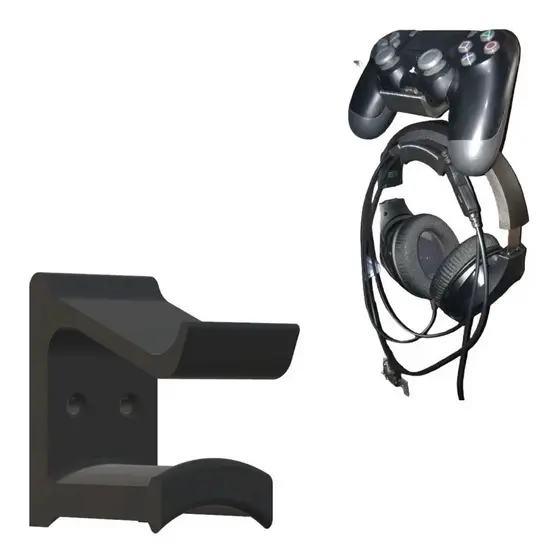 Suporte De Parede P/ 1 Controle Xbox One, Ps4, Ps3 + Headset