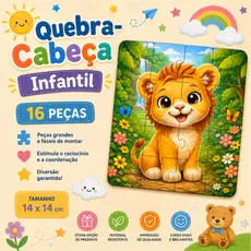 Kit Quebra-Cabeça Infantil 16 Peças | Fazenda, Selva, Dinossauros e Fundo do Mar | Educativo