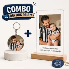 Placa Dia Dos Pais e Chaveiro Personalizados Com Foto e Frase  | Presente e Lembrancinha