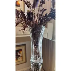 Vaso Decorativo em Vidro Lapidado Elegante
