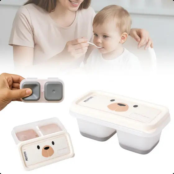 PORTA PAPINHA DUPLO ARMAZENAR BEBÊ CREME URSINHO 150ML BPA