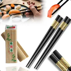 KIT ESTEIRA SUSHI BAMBU SUDARE E 2 PARES HASHI REUTILIZAVEL