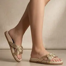 Sandália Feminina Papete Rasteira Casual Chinelo Slide Confortável Tendencia Moda Social Luxo Verão