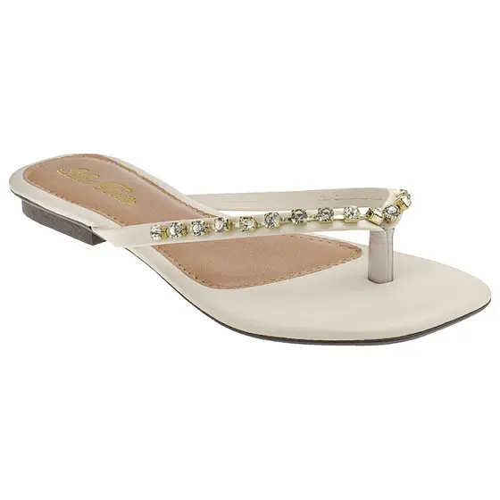 Sandália Feminina Rasteirinha Barato Moda Pedraria Luxo Ana Brito