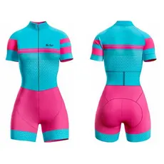 Macaquinho Ciclismo Feminino Macacão Forro em Gel Mtb Speed Be Fast
