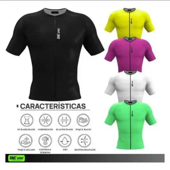 Camisa de Ciclismo New Fast Premium com Zíper full Be Fast Respirável com Microfuros