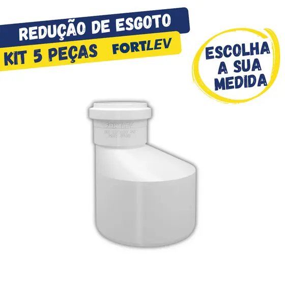 KIT 5 LUVA BUCHA DE REDUÇÃO EXCENTRICA ESGOTO 100x50 100x75 e 75x50