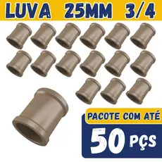 Kit Luva Emenda 25mm 3/4 Tubo Marrom Conexão Hidráulica 25mm Soldavel 10, 25 e 50 Peças