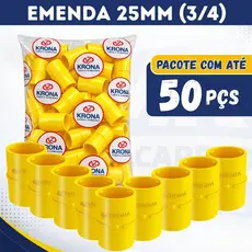 Kit Emenda de Conduíte 3/4 Corrugado Luva Para Emendar Conduite Pvc Amarela 3/4 25mm Amarela KRONA