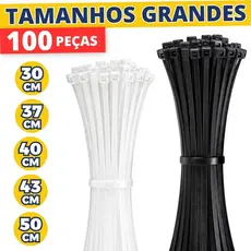 Kit Enforca Gato Abraçadeira de Nylon Cintas Plásticas Tamanhos Grandes 20cm 30cm 40cm 50cm 100pcs