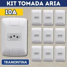 Kit Tomada 10 Amperes Linha Aria Tramontina 2P+T Tomada 10A Tramontina