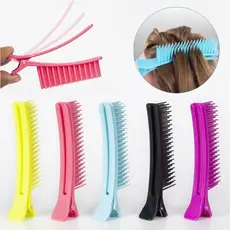 Clip Separador de Mechas com Pente Presilha Bico de Pato Profissional Cabeleireiro Luzes Mechas