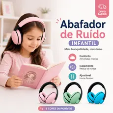 Protetor Auricular Infantil Abafador de Ruído para Autismo TDAH Sensorial Ajustável Confortável Uso Escolar