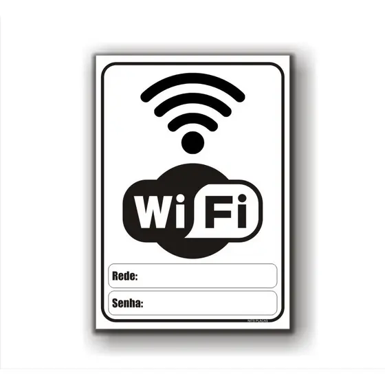 Placa Senha WIFI para residências, escritórios, consultórios, cafés e estabelecimentos