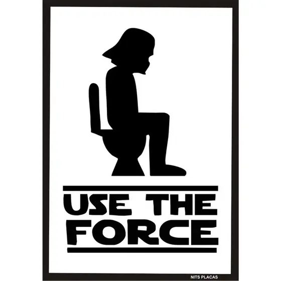 PLACA DECORATIVA banheiro Quadro Geek Star Wars Use The Force
