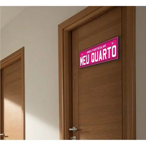 Placa Decorativa MEU QUARTO ÁREA PARTICULAR menina pink decoração porta