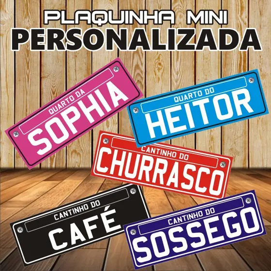 MINI PLACA personalizada para porta de quarto cantinho sala escritorio decoração parede menino menina casal
