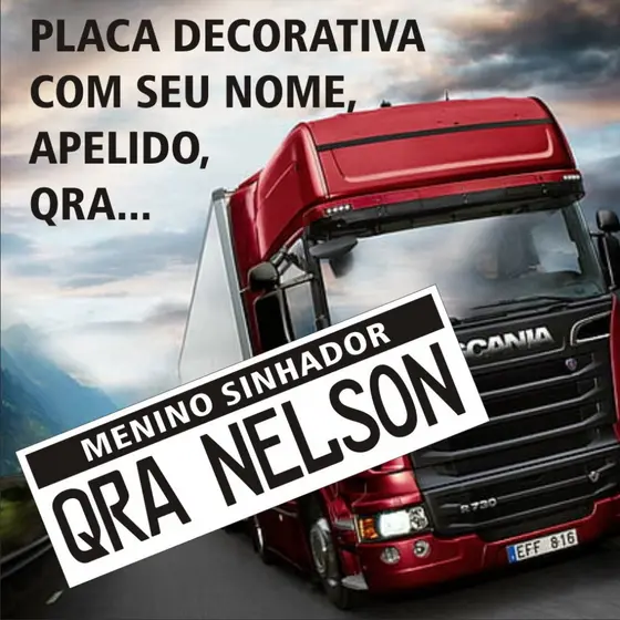 Placa PERSONALIZADA nome qra caminhoneiro decorativa apelido caminhao sala quarto tr