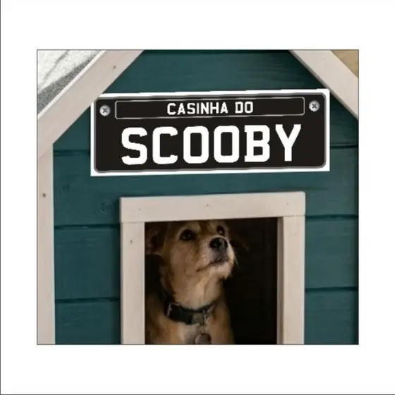 Placa Personalizada Decorativa com Nome do seu Pet – Criativa para identificação da Casa de Cão - Gato ou Cachorro