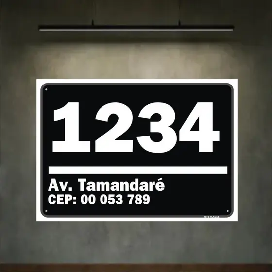 Placa com SEU ENDEREÇO Personalizada - Número Residencial e Nome da Rua Avenida cep casa