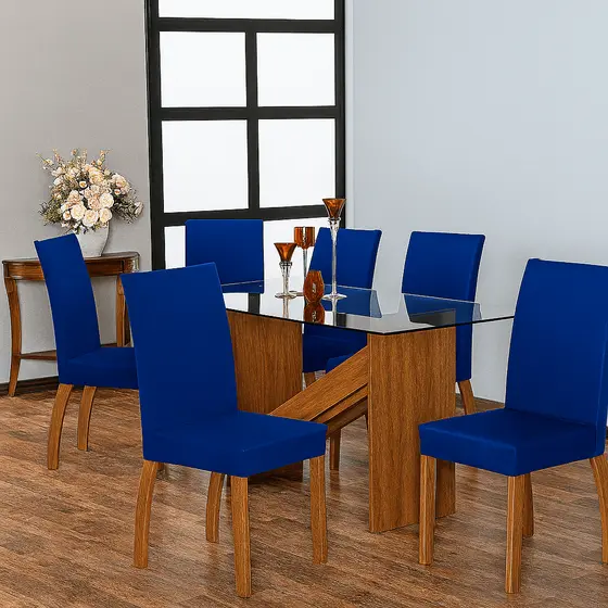 Kit 06 Capas Para Cadeira Jantar Com Elástico
