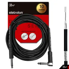 Cabo Plug P10 / P10 90º Graus Mono Para Violão Guitarra Baixo Alta Qualidade Profissional -  Disponível em Vários Metros