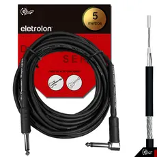 Cabo P10 P10 Mono 90º Graus Violão Guitarra Baixo 5m Metros - Eletrolon