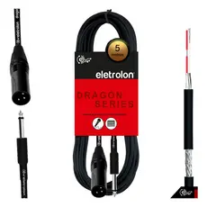 Cabo Plug P10 Mono Para XLR Macho Bateria Instrumentos Teclado Mesa Som Caixa Ativa - Disponível em Vários Metros
