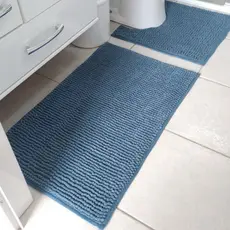 Tapete De Banheiro Bolinha Microfibra Antiderrapante 2 Peças