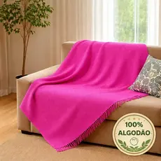 Manta 2,10cm x 1,20cm Para Sofá 100% Algodão Conforto Decoração