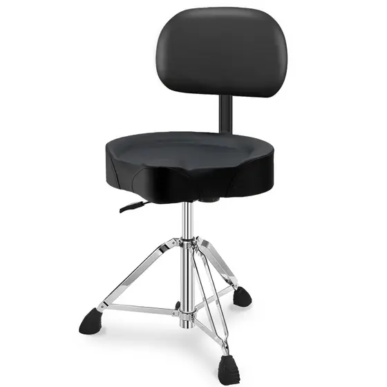 Banco de bateria com encosto, cadeira de bateria pneumática com altura ajustável, banco resistente para músicos com