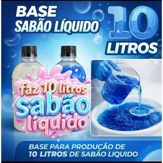 Base Concentrada p/ Sabão Líquido E Detergente – 1 Frascos A+B até 10 litros