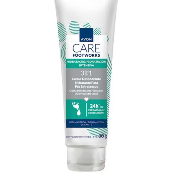 AVON FOOTWORKS HIDRATAÇÃO PROFUNDA EXTRASSECOS MANTEIGA KARITÉ 80G