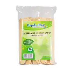 Espátula Para Depilação Larga De Madeira Descartável C/ 100 Unidades Depile Plus