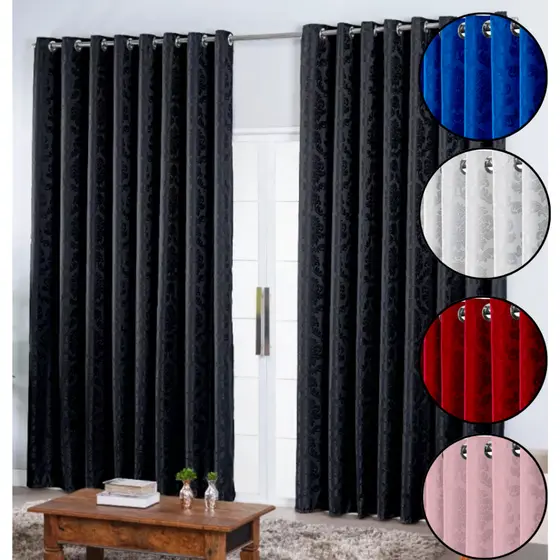 Cortina Jacquard 2 00mts X 1 30mts Cozinha Sala e Quarto Corta Luz Tecido Grosso para Dia a Dia