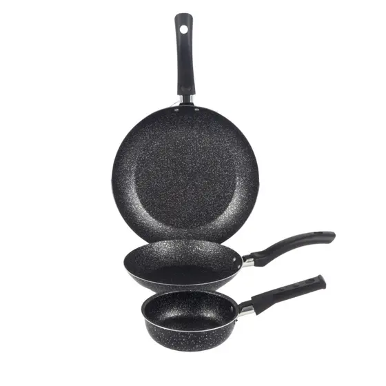 Jogo Frigideiras Francesas 3 Peças 14 16 18Cm Preto Nacional