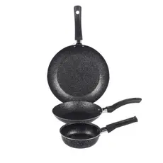 Jogo Frigideiras Francesas 3 Peças 14 16 18Cm Preto Nacional