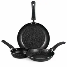 Jogo De Frigideiras Francesas 3 Peças 14 18 24Cm Preto Nacional