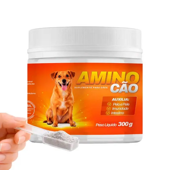 Suplemento Aminocão 300g Suplemento para Cães com Vitaminas, Minerais, Aminoácidos e Probióticos