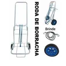 Carrinho de Carga Dobrável Portátil 100 kg Roda de Borracha Vendedor Ambulante Feira Malas Botijão de Cozinha Cooler