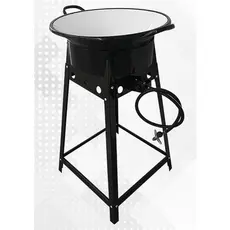 Pasteleiro/Fritador Médio Industrial Alta Pressão com Tacho 18 Branco + Kit Mangueira