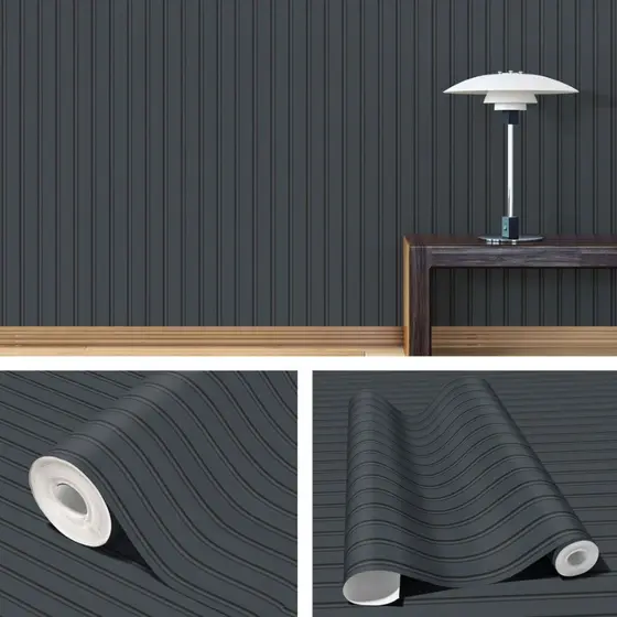 Papel De Parede Adesivo Ripas De Madeira Cinza Ripado Autocolante Vinílico Lavável Para Sala Quarto