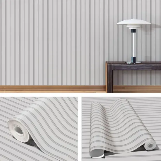 Papel De Parede Adesivo Ripas De Madeira Branca Ripada Autocolante Vinílico Lavável Para Sala Quarto
