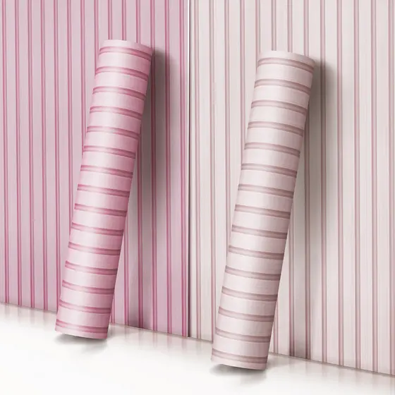 Papel Parede Autocolante Ripado Rosa Madeira Colorida Quarto Menina Infantil Escritório Studio 20m