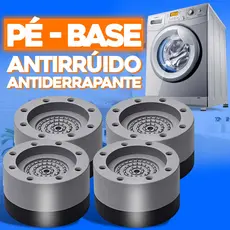 Kit 4 Suporte Anti Vibração Almofada Pé Nivelador Sapata Amortecedor de Borracha Pezinho Máquina de Lavar Móveis Anti-Ruído
