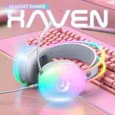 Headset Gamer Haven Ultra RGB Profissional Confortável Imersivo com Microfone Som Alto Ozzix